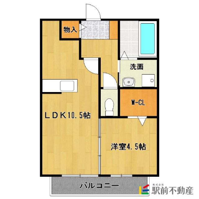 エマーブルⅠ A棟(1LDK/2階)の間取り写真