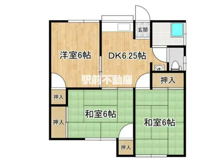 跡部コーポ(3DK/2階)の間取り写真