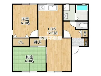 SUNロイヤルC棟(2LDK/2階)の間取り写真