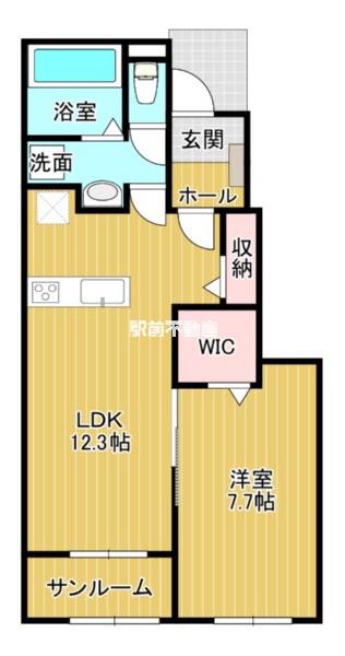 パルク・エリナス 920(1LDK/1階)の間取り写真