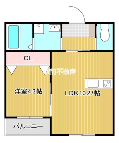 BRAVEBASE大牟田(1LDK/1階)の間取り写真