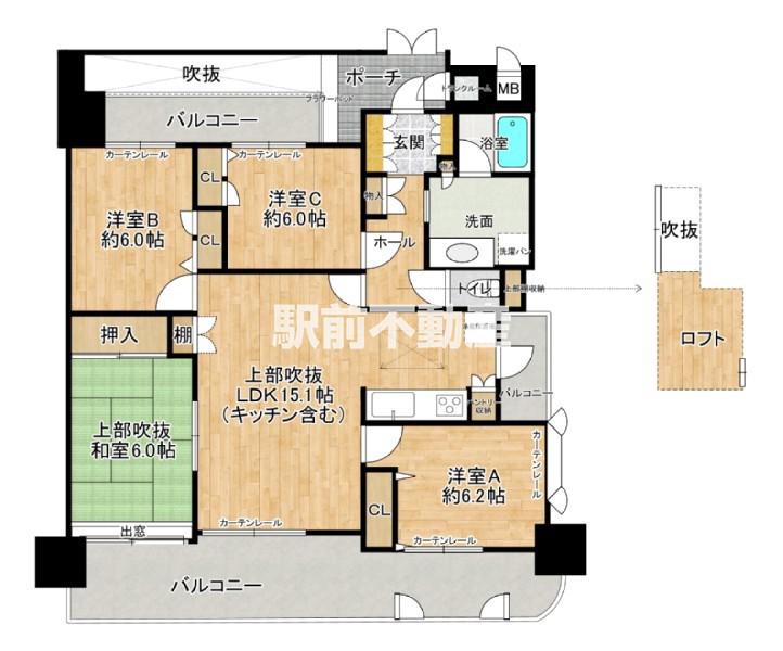 フォルテコート広川(4LDK/8階)の間取り写真