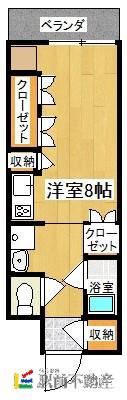 プリンセスヴァレー(ワンルーム/3階)の間取り写真