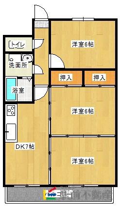 シーザーズパレス不知火(3DK/6階)の間取り写真