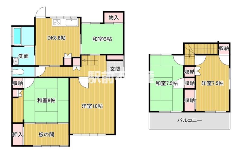 鹿児島本線 大牟田駅 徒歩24分 2階建 築46年(5DK)の間取り写真