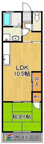 テラス金沢(1LDK/1階)の間取り写真