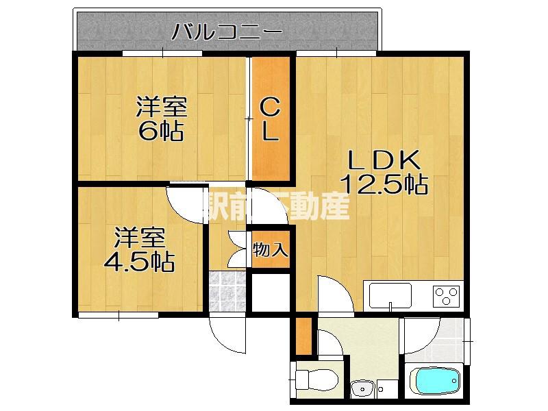 野中ビル(2LDK/7階)の間取り写真