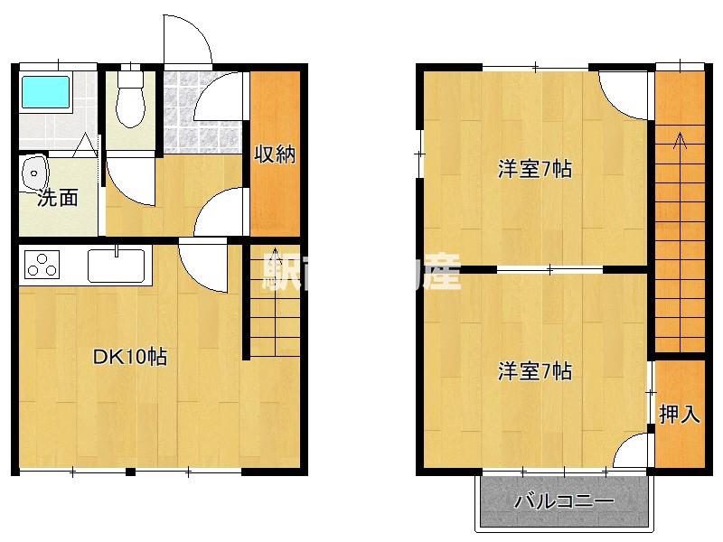 Nコーポ城町(2DK/2階)の間取り写真