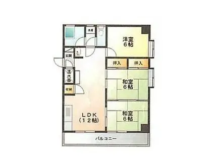 小郡フラワーマンション(3LDK/2階)の間取り写真