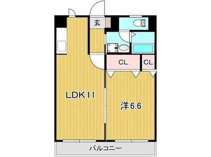 アスリートⅦ(1LDK/4階)の間取り写真