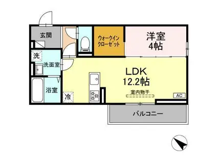 トリシア(1LDK/3階)の間取り写真