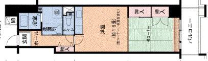 山陽本線 兵庫駅 徒歩7分 14階建 築31年(ワンルーム/12階)の間取り写真