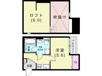 A・S・K STATION3(1K/2階)の間取り写真