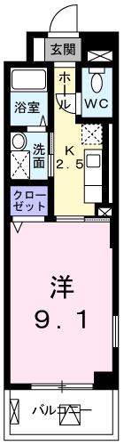 グランブル(1K/3階)の間取り写真