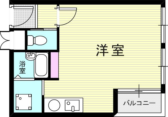 アムス下祗園(ワンルーム/2階)の間取り写真