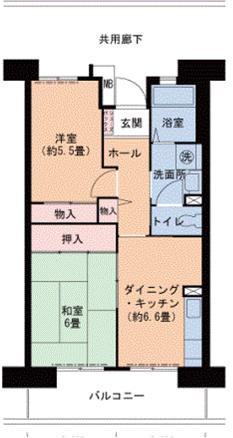 神戸市海岸線 御崎公園駅 徒歩2分 10階建 築28年(2DK/9階)の間取り写真