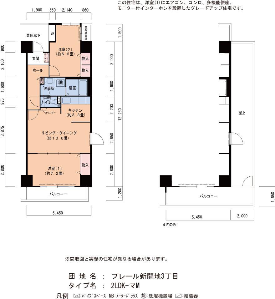 神戸高速鉄道東西線 新開地駅 徒歩1分 14階建 築28年(2LDK/7階)の間取り写真