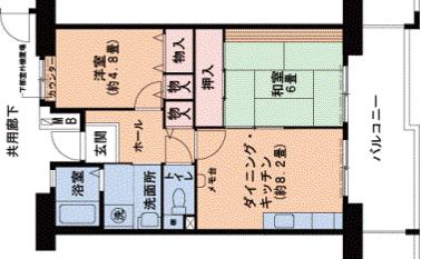 神戸市西神山手線 名谷駅 徒歩7分 14階建 築29年(2DK/7階)の間取り写真