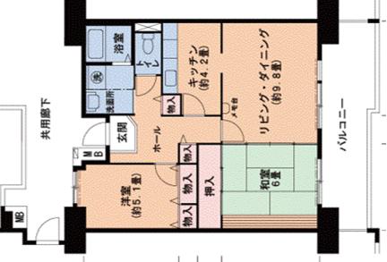 神戸市西神山手線 名谷駅 徒歩7分 14階建 築29年(2LDK/10階)の間取り写真