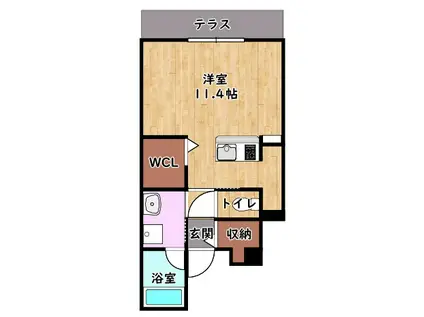 イストワール平田(ワンルーム/1階)の間取り写真