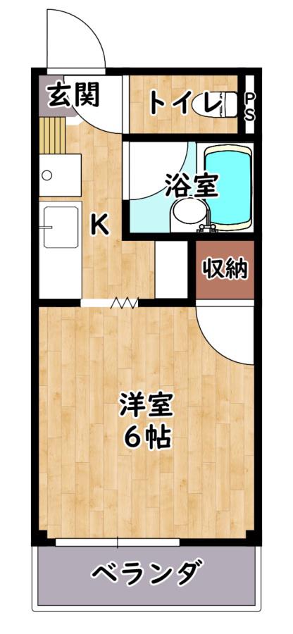エスポワール(1K/2階)の間取り写真