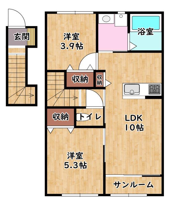 グッドライフステージ南川瀬(2LDK/2階)の間取り写真