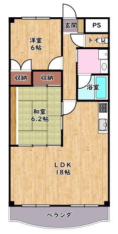 クレストYMD2(2LDK/3階)の間取り写真