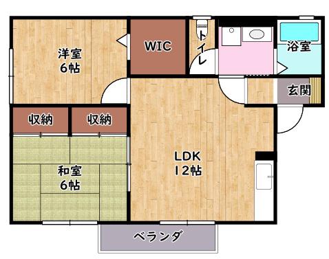 イースト NONAMI六番館(2LDK/1階)の間取り写真