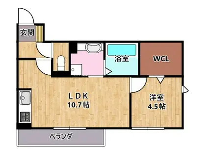 LA LUCE(1LDK/3階)の間取り写真