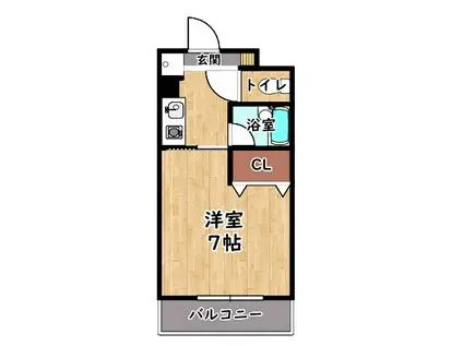 サンタウン竹鼻B棟(1K/4階)の間取り写真