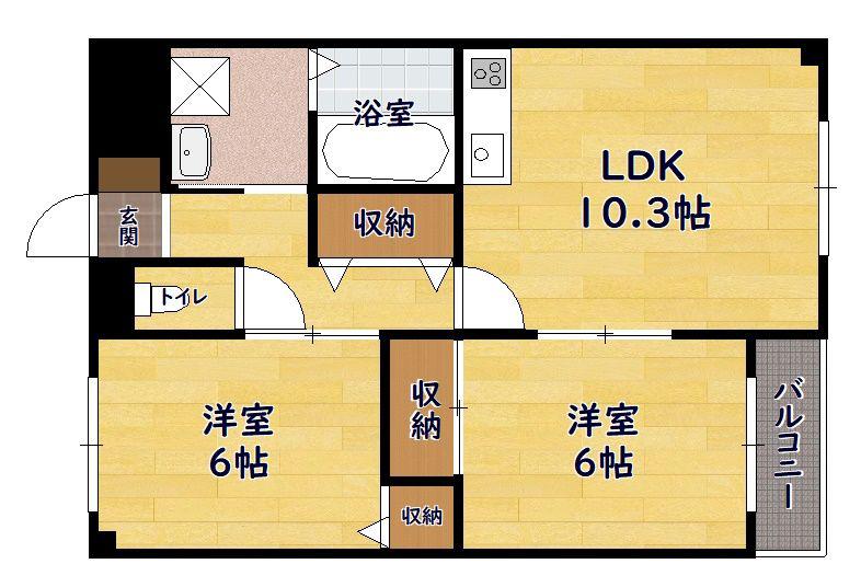 LOCOVILLAGE(2LDK/3階)の間取り写真