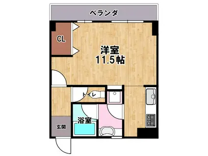 ヴィラマリージュ(1K/1階)の間取り写真