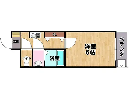 メゾン愛荘(1K/4階)の間取り写真