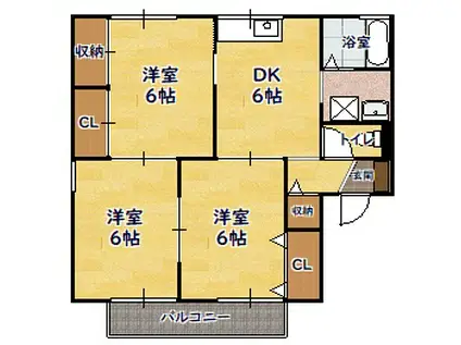 ファミール花の木(3DK/2階)の間取り写真