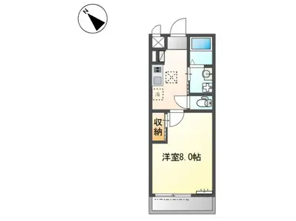 カーサH.K(1K/1階)の間取り写真