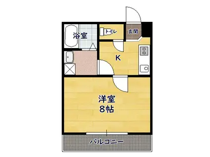 ヴィクトリーⅢ(1K/1階)の間取り写真