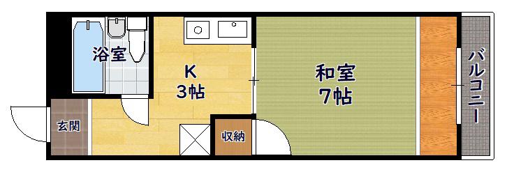 藤田マンション(1K/3階)の間取り写真