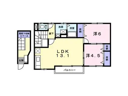 エストロジュマン(2LDK/2階)の間取り写真