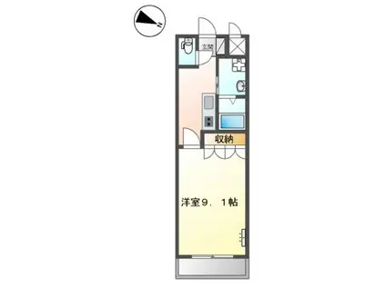 アンジェリーク(1K/1階)の間取り写真