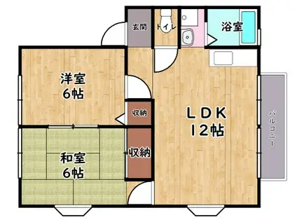 ドゥラシャンスⅢ(2LDK/1階)の間取り写真