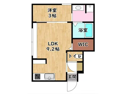 近江鉄道本線 彦根口駅 徒歩16分 2階建 築2年(1LDK/1階)の間取り写真