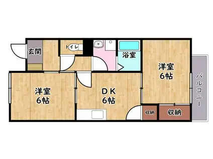 NOGコーポ(2DK/1階)の間取り写真