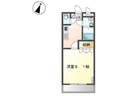 ジュピター(1K/1階)の間取り写真