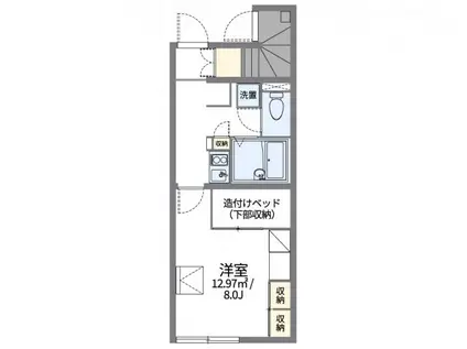 レオパレスパストラーレ(1K/1階)の間取り写真