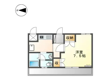 SMILE(1K/2階)の間取り写真