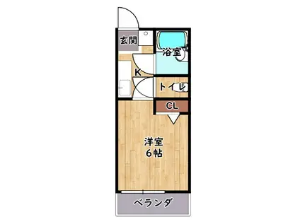 コーポポロウニア(1K/2階)の間取り写真