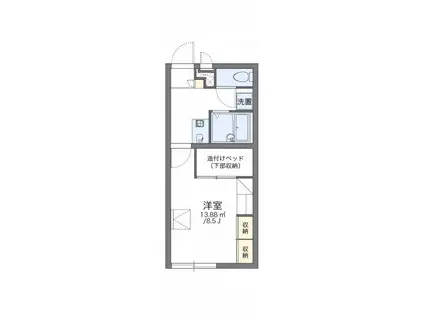 レオパレスパルティール(1K/1階)の間取り写真