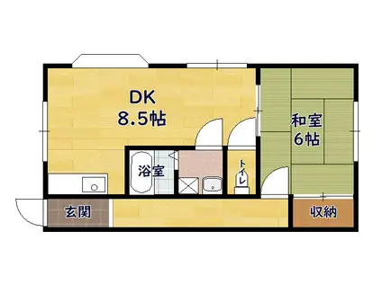 メゾンアイリス(1DK/2階)の間取り写真