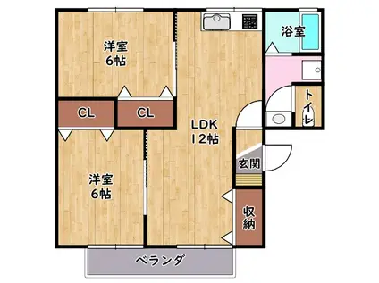 イースト NONAMI壱番館(2LDK/2階)の間取り写真