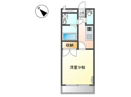 ベルデタウン(1K/1階)の間取り写真